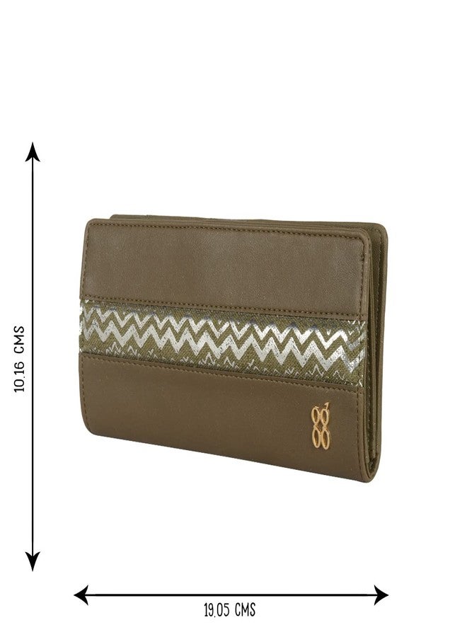 Baggit Women Green Wallet Large Size | Ladies Stylish Purse Bag | Credit Card Money Holder - Image 3